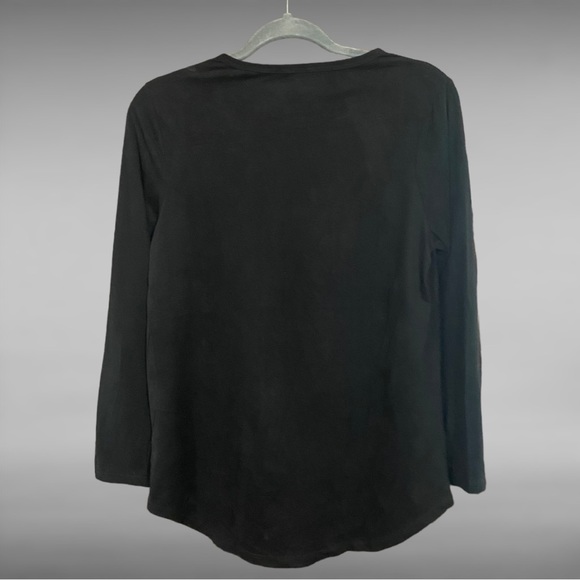 The Royal Standard Long Sleeved Tee- Faux Suede Soft Touch High Low - Small - Picture 4 of 4